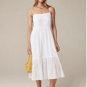 J.Crew Sorrento Dress Cotton Voile White Size Large NWT